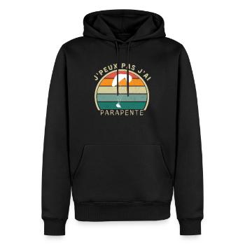 Parapente - J'peux pas, j'ai Parapente . - Sweat à capuche Premium bio Homme - noir - Devant - Nico (187cm)