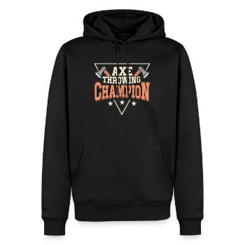 Axe Throwing Champion Thrower Hatchet Ax - Männer Premium Bio Hoodie - Schwarz - Vorne - Nico (187cm)