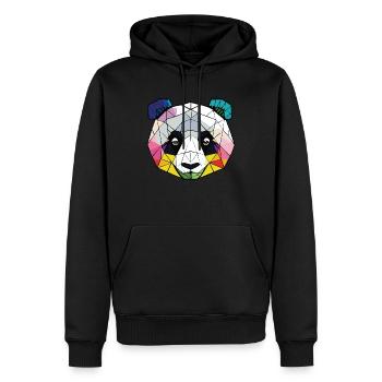 Jugendstil-Panda - Männer Premium Bio Hoodie - Schwarz - Vorne - Nico (187cm)
