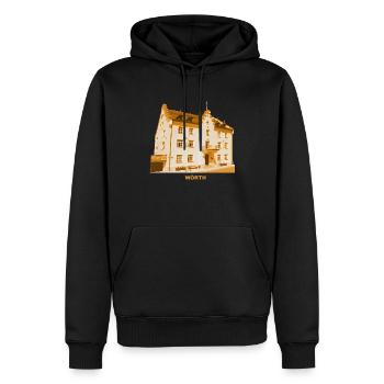 Wörth Rathaus Rhein Germersheim Rheinland-Pfalz - Männer Premium Bio Hoodie - Schwarz - Vorne - Nico (187cm)
