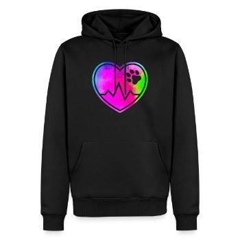 dogherz - Männer Premium Bio Hoodie - Schwarz - Vorne - Nico (187cm)