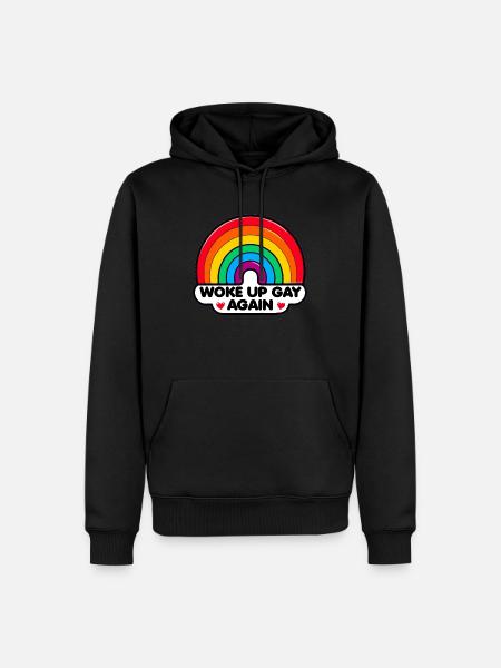 Woke up gay again - Men’s Premium Organic Hoodie - black