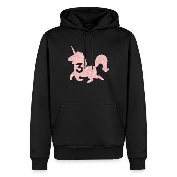 3rd Anniversary Unicorn - Men’s Premium Organic Hoodie - black - Front - Nico (187cm)