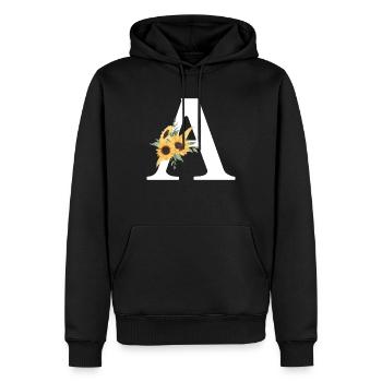 Brief an Floral Sunflower - Männer Premium Bio Hoodie - Schwarz - Vorne - Nico (187cm)