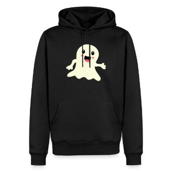 ghost 1 - Männer Premium Bio Hoodie - Schwarz - Vorne - Nico (187cm)