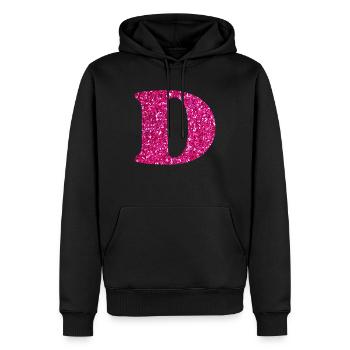 Glitzer rosa Buchstabe d - Männer Premium Bio Hoodie - Schwarz - Vorne - Nico (187cm)