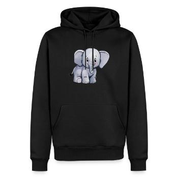 Elephants, trunks, pachyderms, mammoths - Men’s Premium Organic Hoodie - black - Front - Nico (187cm)