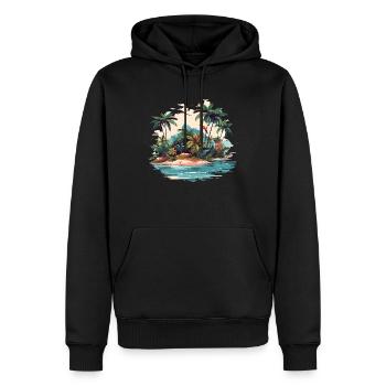 Summer Island - Sweat à capuche Premium bio Homme - noir - Devant - Nico (187cm)