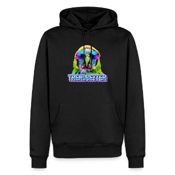 Trendsetter - Männer Premium Bio Hoodie - Schwarz - Vorne - Nico (187cm)