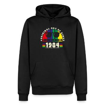 Original - Einzigartiges Geburtstagsgeschenk aus dem Jahr 1984. - Männer Premium Bio Hoodie - Schwarz - Vorne - Nico (187cm)