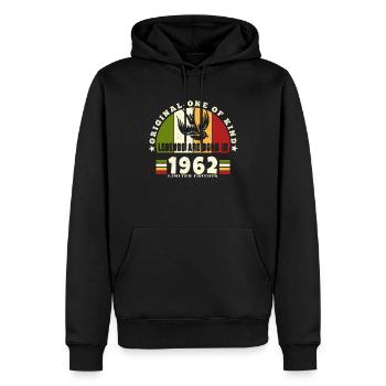 1962 Vintage Birthday Legend Gift - Men’s Premium Organic Hoodie - black - Front - Nico (187cm)