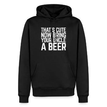 That's Cute Now Bring Your Uncle A Beer Lover Gift - Men’s Premium Organic Hoodie - black - Front - Nico (187cm)