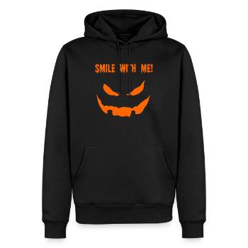 Halloween Smile With Me Gruseliges Gesicht - Männer Premium Bio Hoodie - Schwarz - Vorne - Nico (187cm)