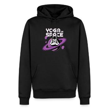 Yoga im Weltraum - Männer Premium Bio Hoodie - Schwarz - Vorne - Nico (187cm)