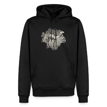 Chameau - Sweat à capuche Premium bio Homme - noir - Devant - Nico (187cm)