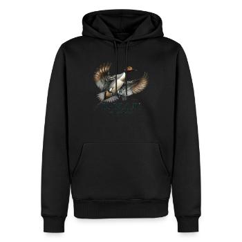 KMAR Pintail - Männer Premium Bio Hoodie - Schwarz - Vorne - Nico (187cm)