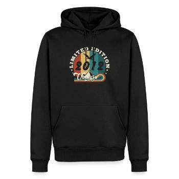 Vintage 2013 Retro - Best-seller - Sweat à capuche Premium bio Homme - noir - Devant - Nico (187cm)