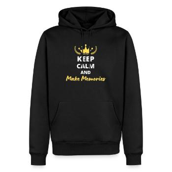 Keep Calm and Make Memories - Sweat à capuche Premium bio Homme - noir - Devant - Nico (187cm)