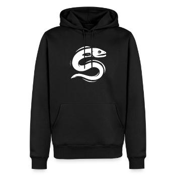 Pêche à l’anguille | Aaalangler - Sweat à capuche Premium bio Homme - noir - Devant - Nico (187cm)