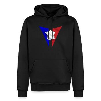 Frankreich - Männer Premium Bio Hoodie - Schwarz - Vorne - Nico (187cm)
