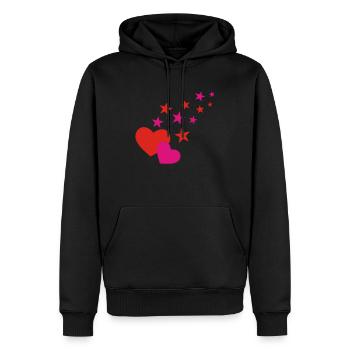 Heart, le cœur, l'amour, la Saint-Valentin, Saint - Sweat à capuche Premium bio Homme - noir - Devant - Nico (187cm)