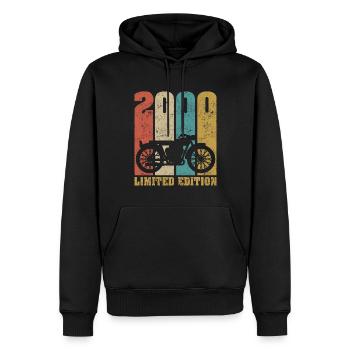 Vintage Moto 2000 Rétro Cadeau D'anniversaire - Sweat à capuche Premium bio Homme - noir - Devant - Nico (187cm)