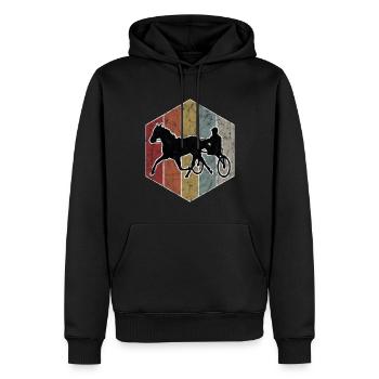 Trotter courses de trot dans un style rétro ou vintage - Sweat à capuche Premium bio Homme - noir - Devant - Nico (187cm)