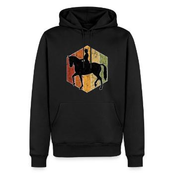 Dressur Dressurreiten Dressurreiter Reiten Pferd - Männer Premium Bio Hoodie - Schwarz - Vorne - Nico (187cm)
