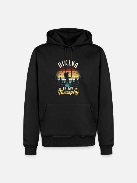 Hiking is my Theraphy - Men’s Premium Organic Hoodie - black