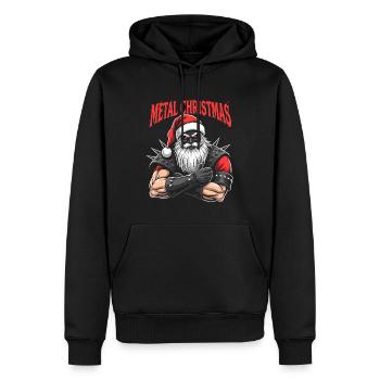 Heavy Metal Santa Claus Weihnachten - Männer Premium Bio Hoodie - Schwarz - Vorne - Nico (187cm)