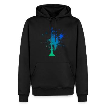 Trumpeter Men Trumpet Trumpet Jazz Trumpeter - Men’s Premium Organic Hoodie - black - Front - Nico (187cm)