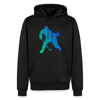 Eishockey spielen Eishockey Spieler Ice Hockey - Männer Premium Bio Hoodie - Schwarz - Vorne - Nico (187cm)