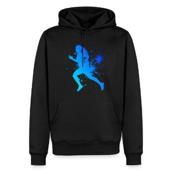 Joggen Running Jogging Cross Country Running - Men’s Premium Organic Hoodie - black - Front - Nico (187cm)