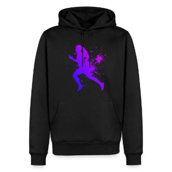 Course à pied Cross Country Running Jogging féminin - Sweat à capuche Premium bio Homme - noir - Devant - Nico (187cm)