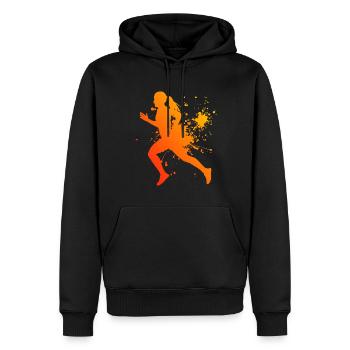 Jogging hommes fitness jogging course à pied - Sweat à capuche Premium bio Homme - noir - Devant - Nico (187cm)