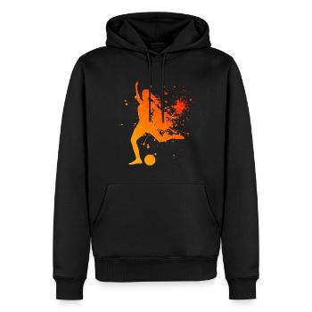 Footballeurs jouant au football Joueurs de football masculins - Sweat à capuche Premium bio Homme - noir - Devant - Nico (187cm)