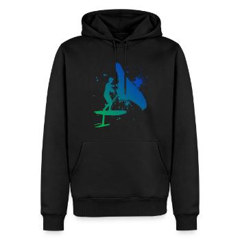 foilwing Femmes wingsurf Hommes wingsurf - Sweat à capuche Premium bio Homme - noir - Devant - Nico (187cm)