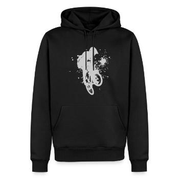 Radfahren bmx jungen Damen bmx fahrrad bmx - Männer Premium Bio Hoodie - Schwarz - Vorne - Nico (187cm)