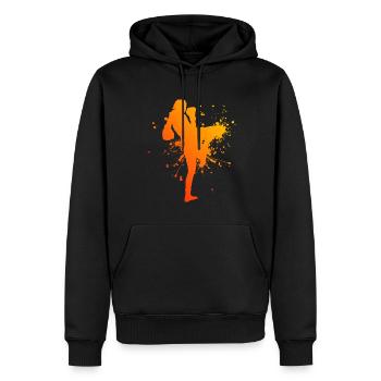Boxe Thaï Boxe Thaï Femmes Muay Thai Boxe Thaï - Sweat à capuche Premium bio Homme - noir - Devant - Nico (187cm)