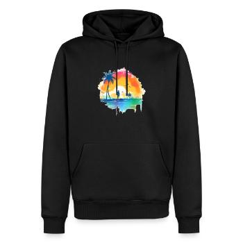 Beach Sunset - Men’s Premium Organic Hoodie - black - Front - Nico (187cm)