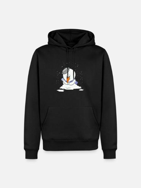 Snowsey, den lille snemand, er trist - Herre Premium økologisk hoodie - sort