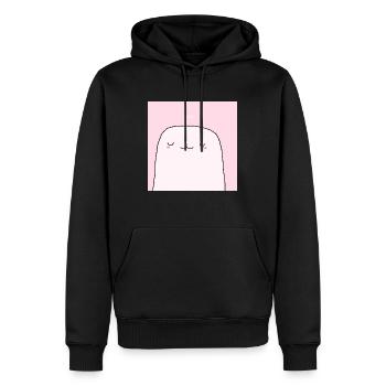 uwu - Männer Premium Bio Hoodie - Schwarz - Vorne - Nico (187cm)