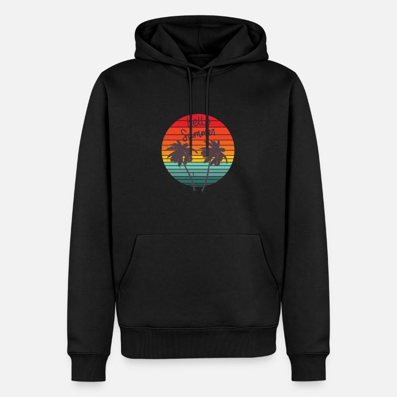 Hello Summer - Männer Premium Bio Hoodie - Schwarz