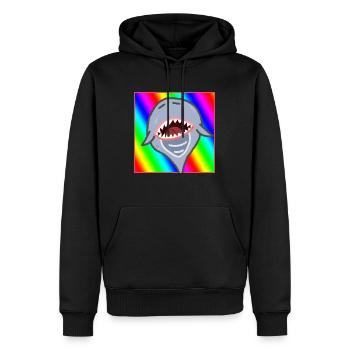 Rainbow Shark - Men’s Premium Organic Hoodie - black - Front - Nico (187cm)