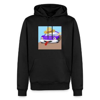 Freddie das Auto - Männer Premium Bio Hoodie - Schwarz - Vorne - Nico (187cm)