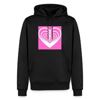 Coeurs Mêlés Rose - Sweat à capuche Premium bio Homme - noir - Devant - Nico (187cm)