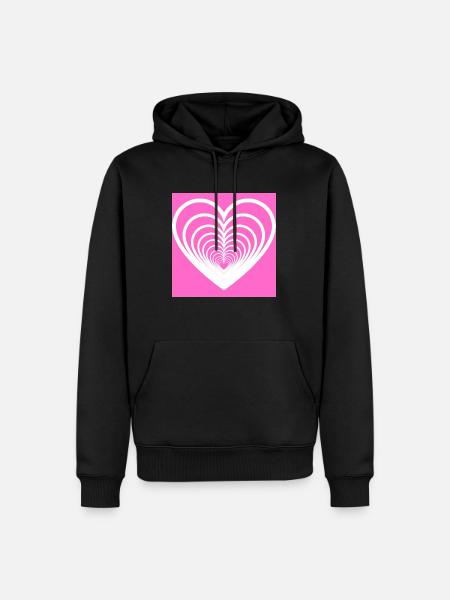 Coeurs Mêlés Rose - Sweat à capuche Premium bio Homme - noir