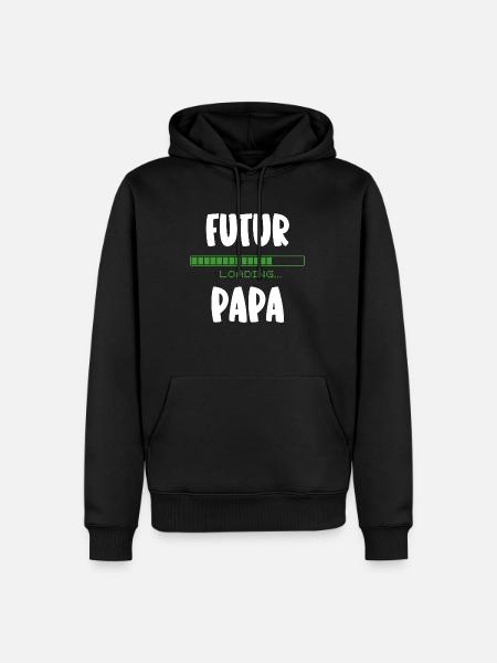 futur papa - Sweat à capuche Premium bio Homme - noir