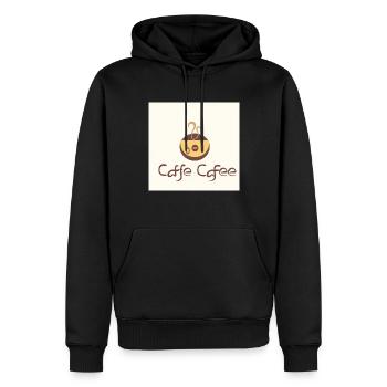 joyfull coffee - Men’s Premium Organic Hoodie - black - Front - Nico (187cm)
