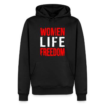 Women life freedom - Sweat à capuche Premium bio Homme - noir - Devant - Nico (187cm)